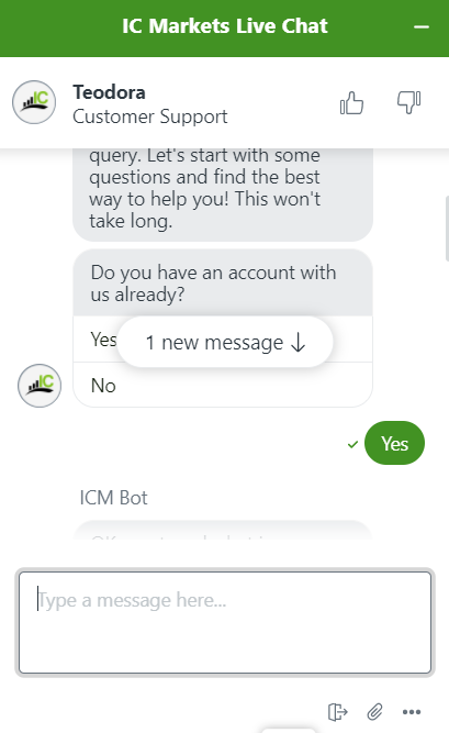 IC Market Chat Support