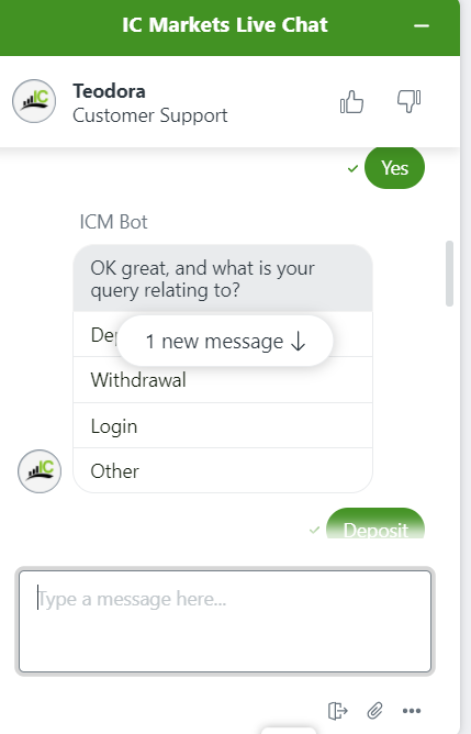 IC Market Chat Support