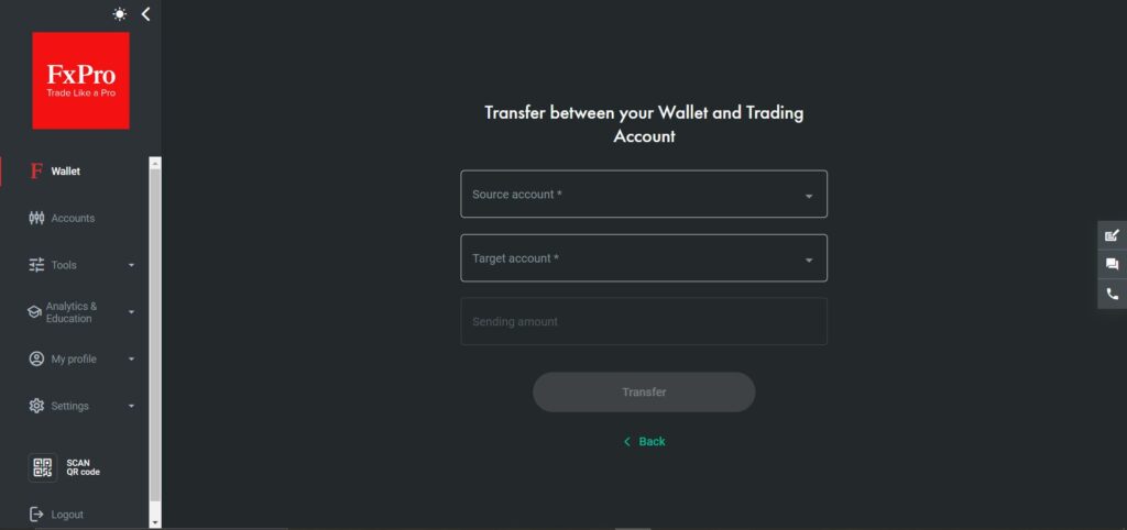 How to transfer funds within different account types
